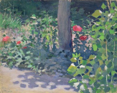 Studie av vallmo i trädgården, 1894 av Viktor Elpidiforovich Borisov Musatov