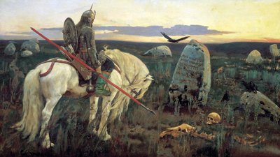 A Knight at the Crossroads, 1898. av Viktor Mikhaylovich Vasnetsov