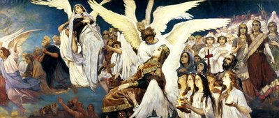 Före paradiset, högra delen, 1885-1896. av Viktor Mikhaylovich Vasnetsov