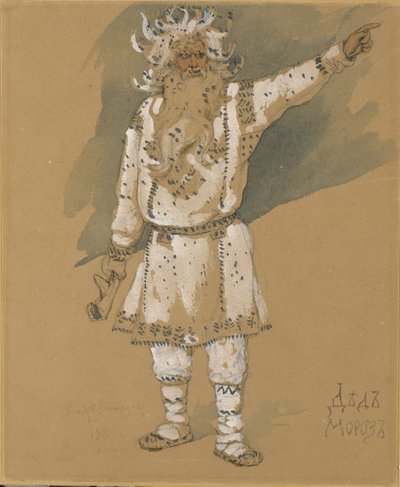 Farfar Frost. Kostymdesign för operan Snow Maiden av N. Rimsky-Korsakov, 1885 av Viktor Mikhaylovich Vasnetsov