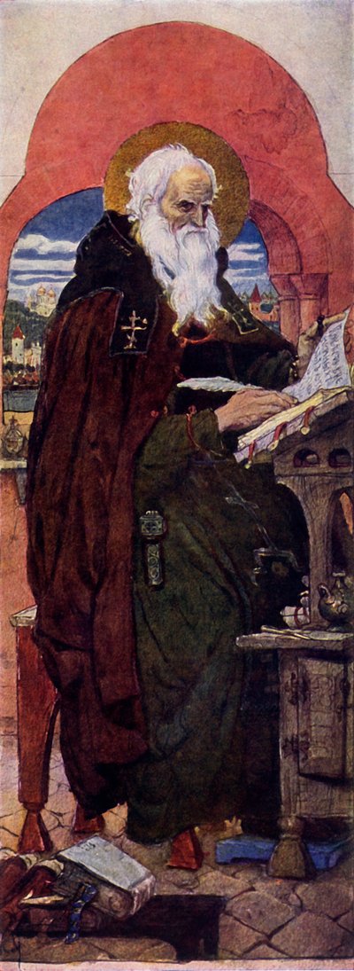 The Blessed Chronicler Nestor, c1885-1896, 1965. av Viktor Mikhaylovich Vasnetsov