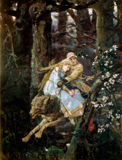 Tsarevich Ivan rider på den grå vargen, 1889 av Viktor Mikhaylovich Vasnetsov