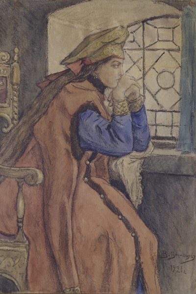Tsarevna vid fönstret Prinsessan som aldrig log, 1920 av Viktor Mikhaylovich Vasnetsov