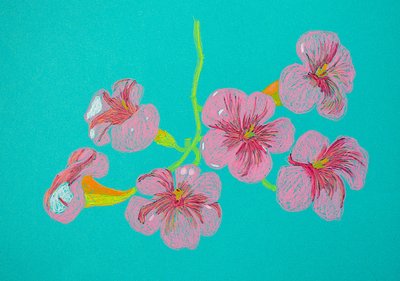 Rosa blommotiv av Viktoriia Saunina