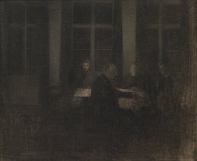 Kväll i salongen av Vilhelm Hammershøi