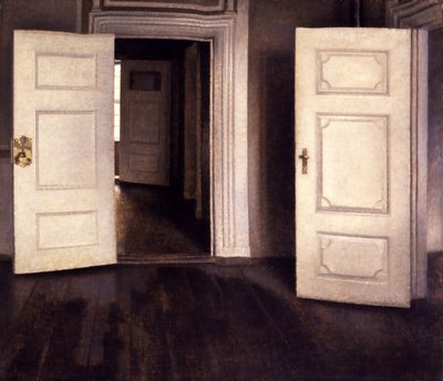Öppna dörrar av Vilhelm Hammershøi