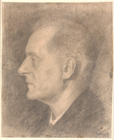 Porträtt av Alfred Bramsen, profil mm. av Vilhelm Hammershøi