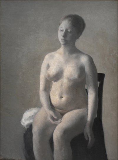 Sittande naken kvinna, 1889. av Vilhelm Hammershøi