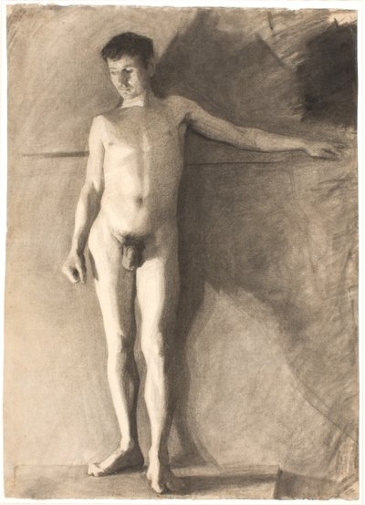 Stående manlig modell av Vilhelm Hammershøi