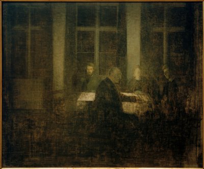 Kväll i rummet av Vilhelm Hammershoi