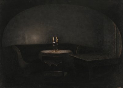 Interiör, artificiellt ljus av Vilhelm Hammershoi