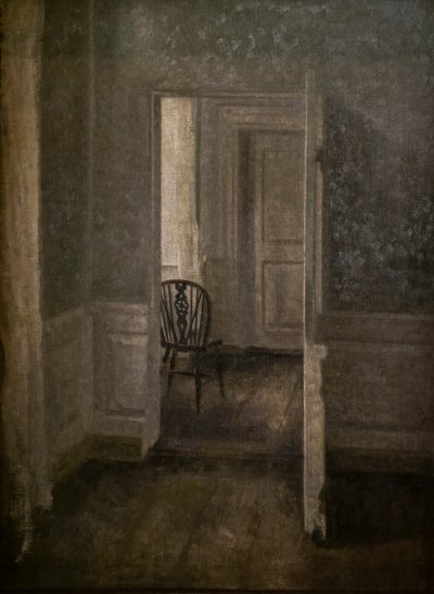 Inredning med Windsor stol av Vilhelm Hammershoi