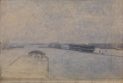 Utsikt från Kvæsthusgade över Köpenhamns hamn av Vilhelm Hammershoi