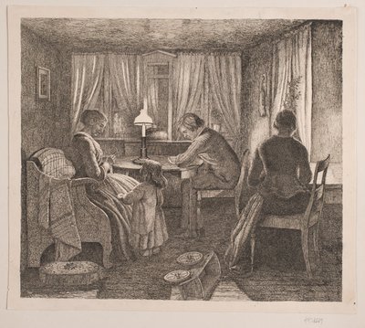 Interiör med Konstnärens familj av Vilhelm Kyhn