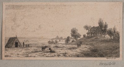 Landskap med bondgård och stuga av Vilhelm Kyhn