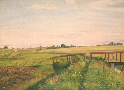 Fältlandskap med en bro av Vilhelm Kyhn