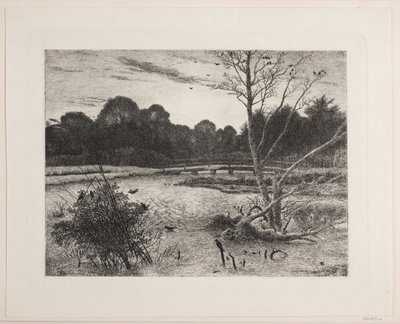 Solnedgång i en skog av Vilhelm Kyhn