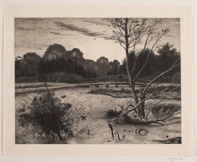 Solnedgång i en skog av Vilhelm Kyhn