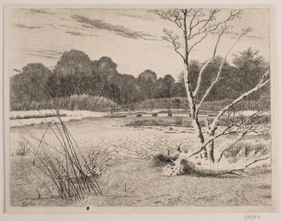 Solnedgång i en skog av Vilhelm Kyhn