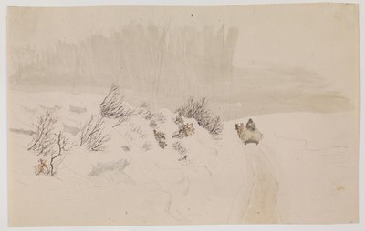 Vinterlandskap med släde av Vilhelm Kyhn