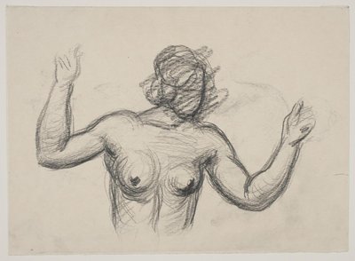 Kvinnofigur, halvlång, höjande armar av Vilhelm Lundstrøm