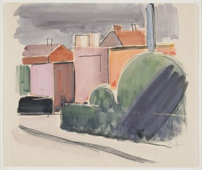 Väg med hus av Vilhelm Lundstrøm