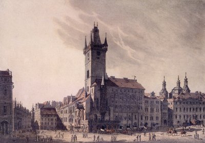 Gamla rådhuset (färgad etsning) av Vincenc Morstadt