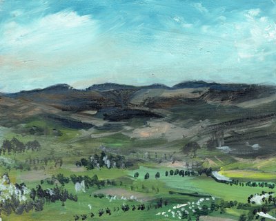 Cairngorms från Creag Dhubh, 2006, (akryl på canvastavla) av Vincent Alexander Booth
