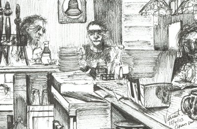 Cheers Bar Boston USA, 2003, (Bläck på papper) av Vincent Alexander Booth