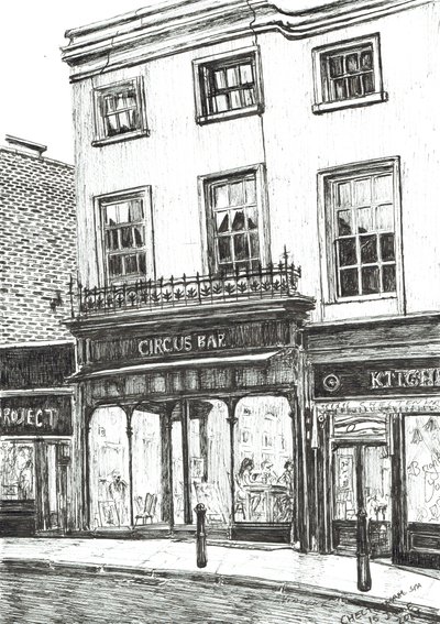 Cheltenham Spa, 2017, (bläck på papper) av Vincent Alexander Booth
