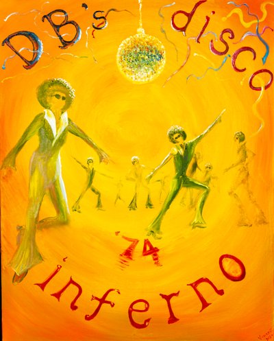 DB:s Disco Inferno; 2024 (olja på duk) av Vincent Alexander Booth