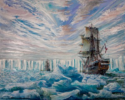 Erebus och Terror upptäcker Antarctic Ice Shelf, 2020 av Vincent Alexander Booth