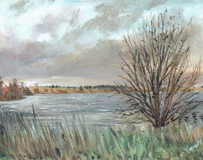 Fannyside Loch, 2009, (akryl på dukskiva) av Vincent Alexander Booth