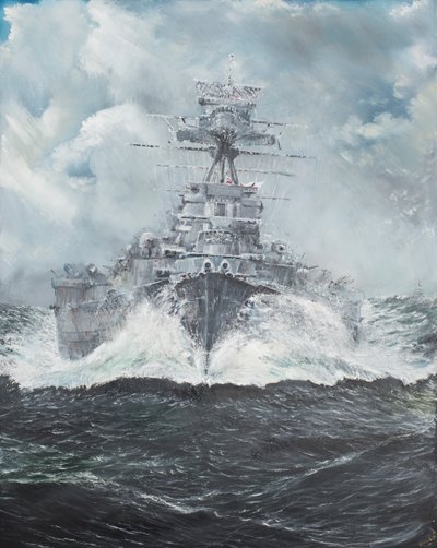HMS Hood går till Bismarck 23 maj 1941, 2014 (Olja på duk) av Vincent Alexander Booth