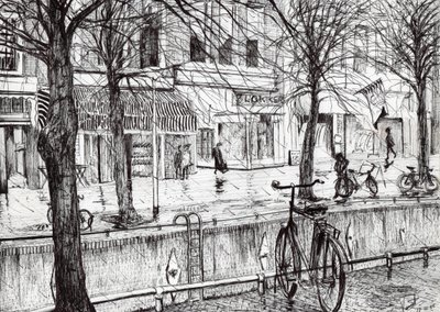 Harlingen Holland, 2005, (bläck på papper) av Vincent Alexander Booth