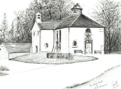 Killin & Ardeonaig Parish Church, 2007, (Bläck på papper) av Vincent Alexander Booth