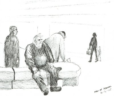 Man at Kendal, 2005, (Bläck på papper) av Vincent Alexander Booth
