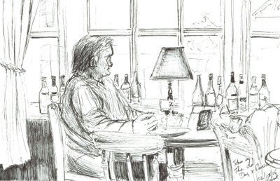 Man på en pub efter måltid, 2006 av Vincent Alexander Booth