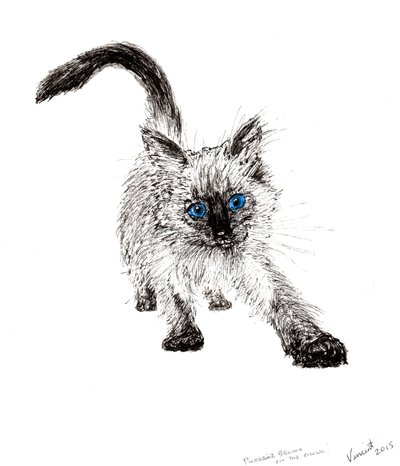 On the prowl !, 2015, (bläck på papper) av Vincent Alexander Booth