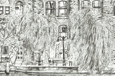 Pitcher and Piano Manchester, 2005, (Bläck på papper) av Vincent Alexander Booth