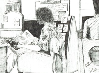Läser på Waterstones bokhandel Manchester, 2007 av Vincent Alexander Booth
