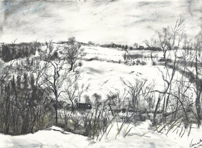 Snö över land vid Osmotherley av Vincent Alexander Booth