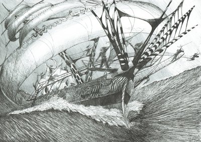 Storm Creators Antarctic Ocean, 2017, (Bläck på papper av Vincent Alexander Booth