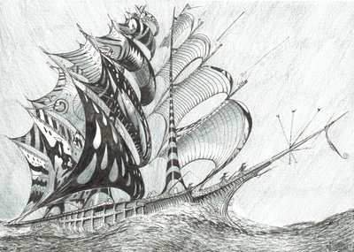 Storm Creators Karibiska havet, 2017, (bläck på papper) av Vincent Alexander Booth