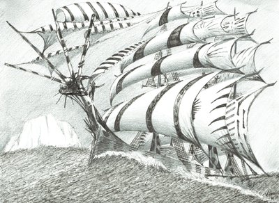 Storm Creators Cosmonauts Sea, 2017, (bläck på papper) av Vincent Alexander Booth