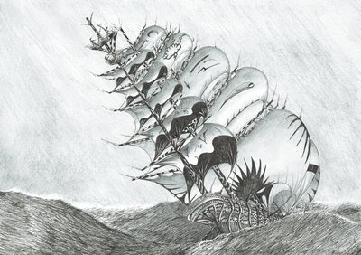 Storm Creators East China Sea, 2017, (Bläck på papper) av Vincent Alexander Booth