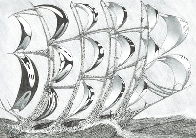 Storm Creators Laccadive Sea, 2017, (bläck på papper) av Vincent Alexander Booth