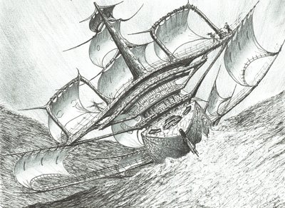 Storm Creators Risser-Larson Sea, 2017, (bläck på papper) av Vincent Alexander Booth