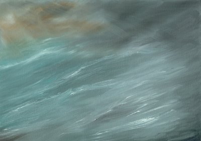 Storm i djupt hav, 2017, (olja på dukskiva) av Vincent Alexander Booth