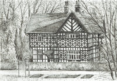 The Gatehouse at Bramhall Park, 2007, (bläck på papper) av Vincent Alexander Booth
